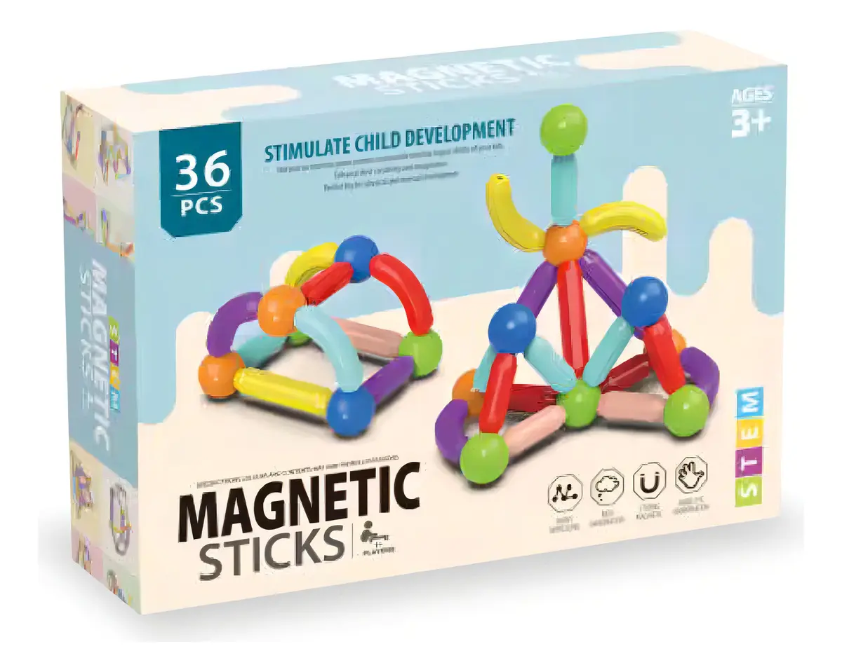 JUEGOS MAGNETICOS - MAGNETIC STICKS - x 36 PIEZAS