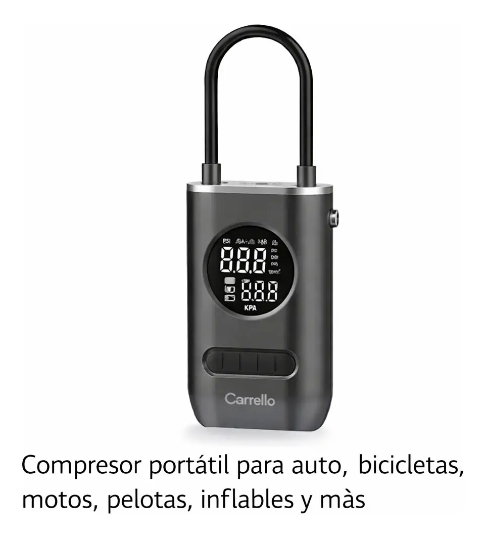 Inflador Portatil Recargable C/ Linterna Compresor Infla Rueda Auto , Bici, Moto, Pelotas, etc