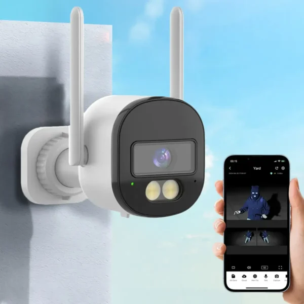Camara de Seguridad * WIFI EXTERIOR C121038 * Fija Inalambrica (INTERIOR / EXTERIOR) IP Visión Nocturna - Detección de Movimiento IP66
