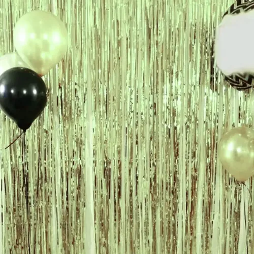 CORTINA LLUVIA * VERDE CLARO * METALIZADA FOIL FRINGE CURTAIN