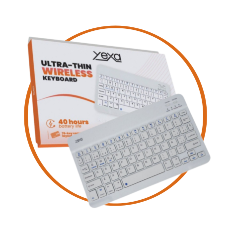 Teclado Mini Inalámbrico YEXA * BLANCO * RECARGABLE (Teclado Recargable) Pc Notebook Celular Tablet