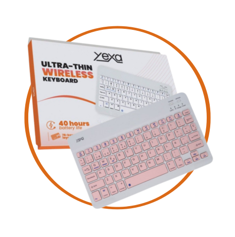 Teclado Mini Inalámbrico YEXA * ROSA * RECARGABLE (Teclado Recargable) Pc Notebook Celular Tablet