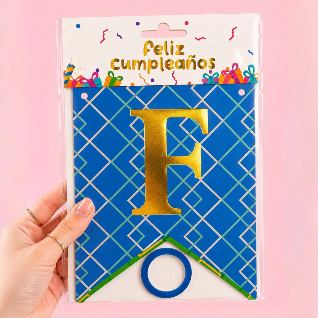 Guirnalda * FELIZ CUMPLEAÑOS CRAZY COLORS * (Banderines Multicolor)