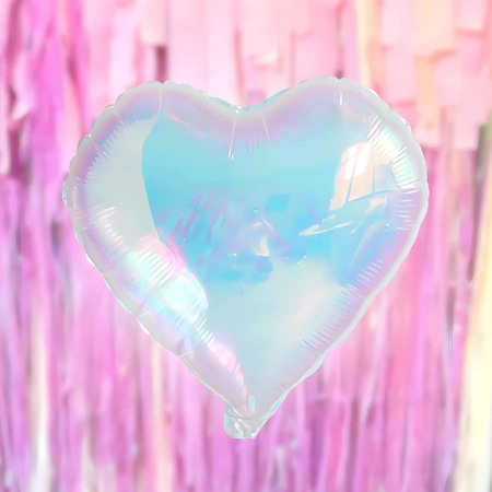 GLOBOS - CORAZÓN IRIDISCENTE 18" x 5 UNIDADES - (AIRE O HELIO)
