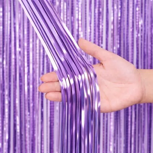 CORTINA LLUVIA * LILA * METALIZADA FOIL FRINGE CURTAIN