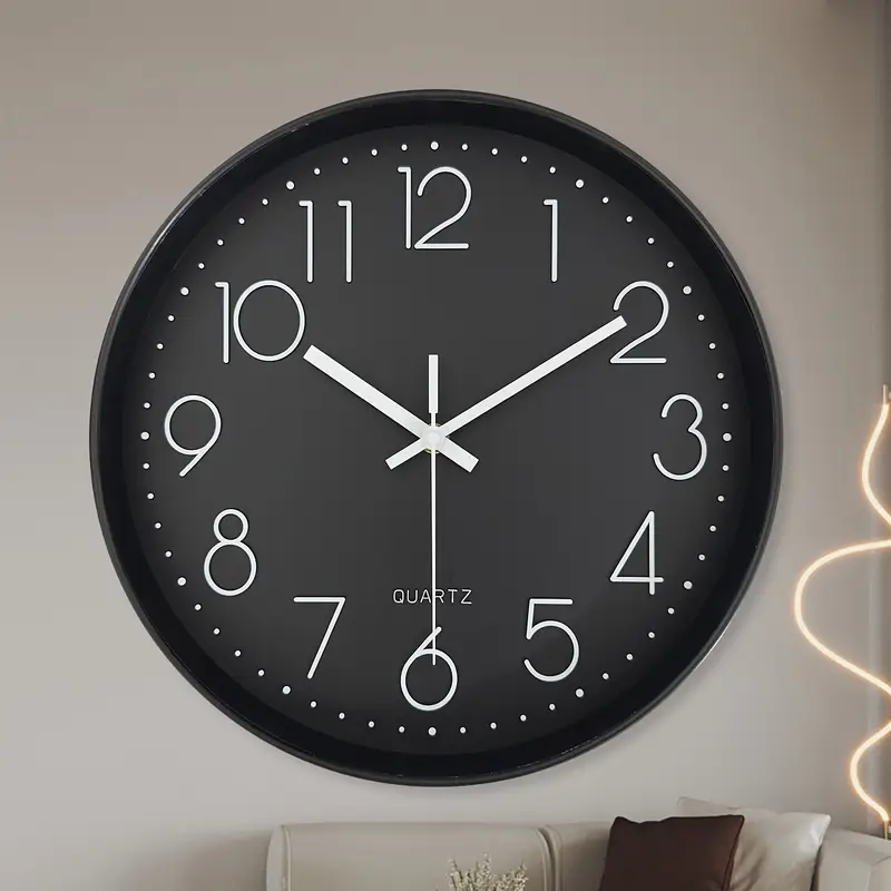 Reloj para Pared Grande - Negro - Redondo