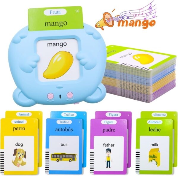 Juego Didáctico * Celeste * Parlante Con Tarjetas Sonidos - Inglés Y Español Niños
