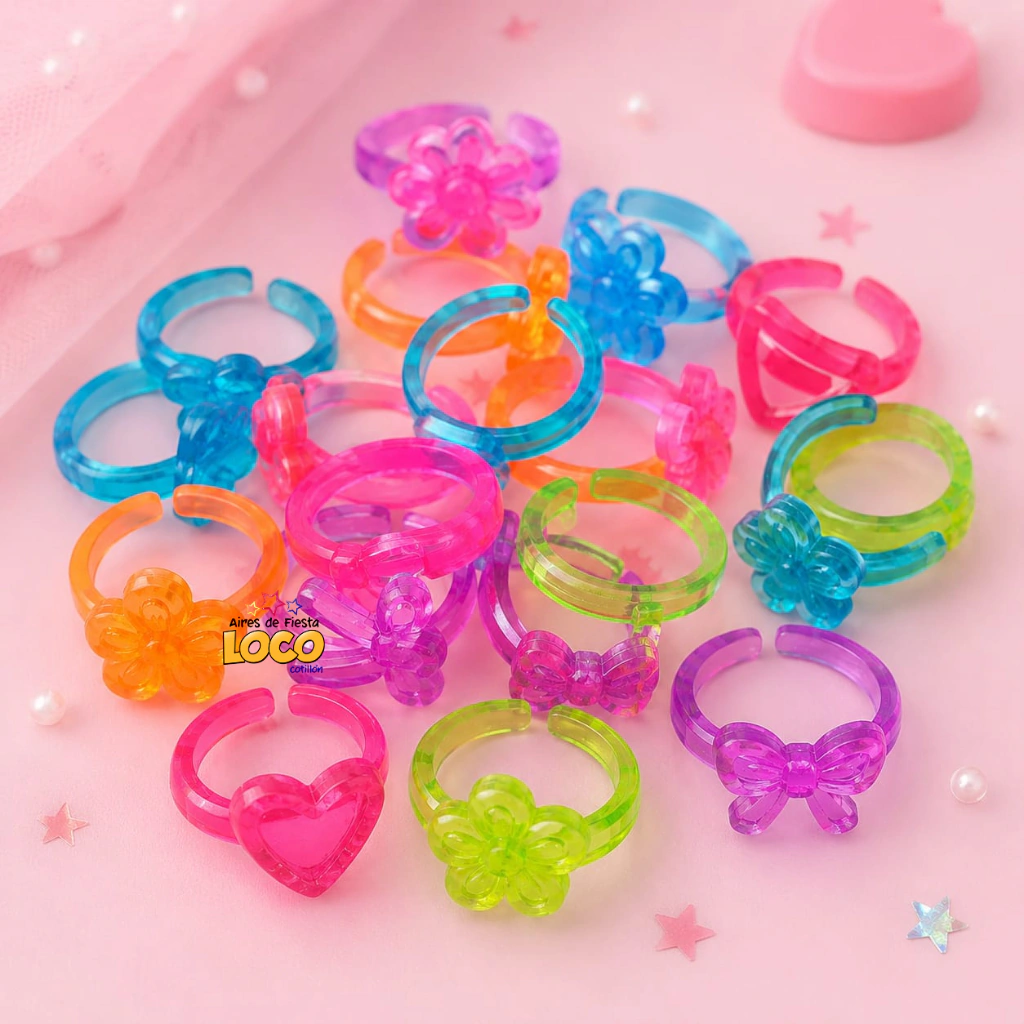SET DE - ANILLITOS DE COLORES - x 50 UNIDADES (Anillos de plastico)