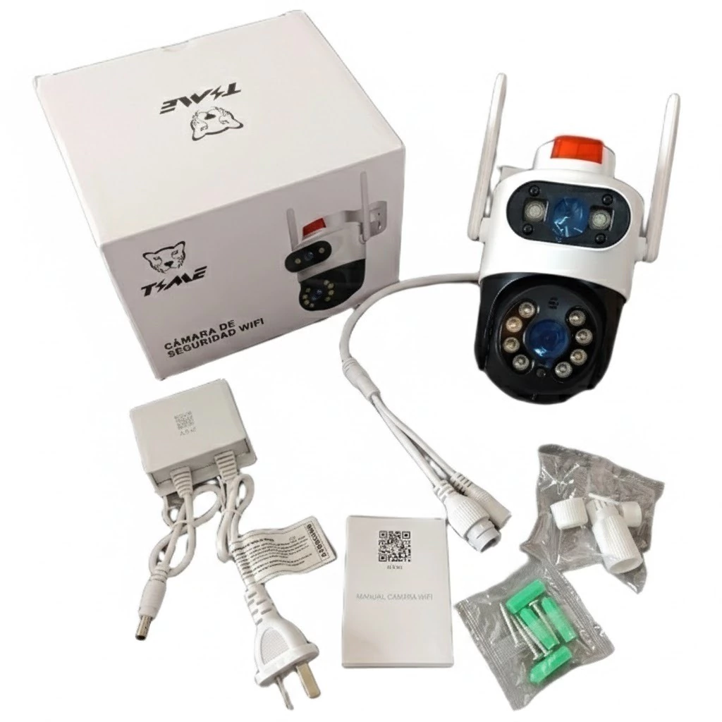 Camara de Seguridad * DOBLE TIME SMART CAMERA ALARMA * 2 Antenas Inalambrica 360° 8 Mega Pixeles (INTERIOR - EXTERIOR) FIJA + DOMO MOVIL (SEGUIMIENTO INTELIGENTE)