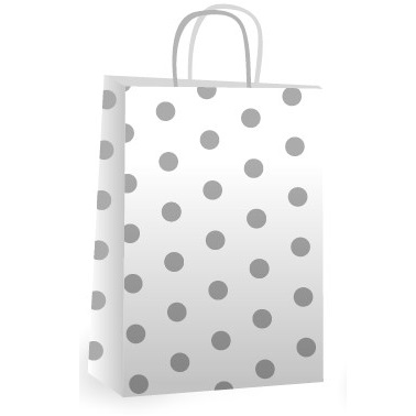 BOLSAS DE REGALO " LUNARES PLATEADOS " Tamaño 22 X 30