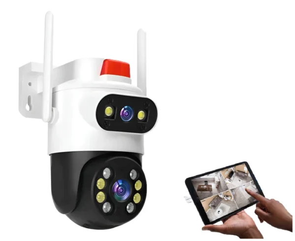 Camara de Seguridad * DOBLE TIME SMART CAMERA ALARMA * 2 Antenas Inalambrica 360° 8 Mega Pixeles (INTERIOR - EXTERIOR) FIJA + DOMO MOVIL (SEGUIMIENTO INTELIGENTE)