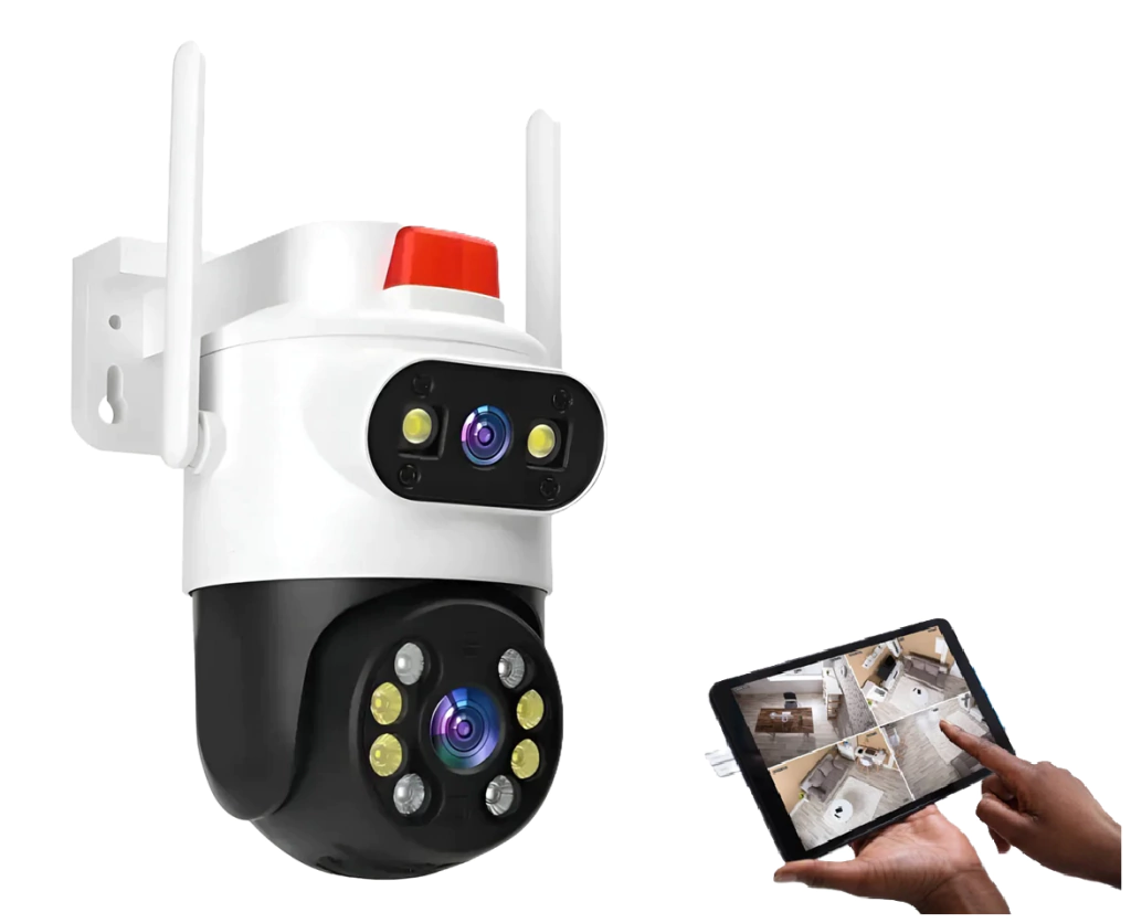 Camara de Seguridad * DOBLE TIME SMART CAMERA ALARMA * 2 Antenas Inalambrica 360° 8 Mega Pixeles (INTERIOR - EXTERIOR) FIJA + DOMO MOVIL (SEGUIMIENTO INTELIGENTE)