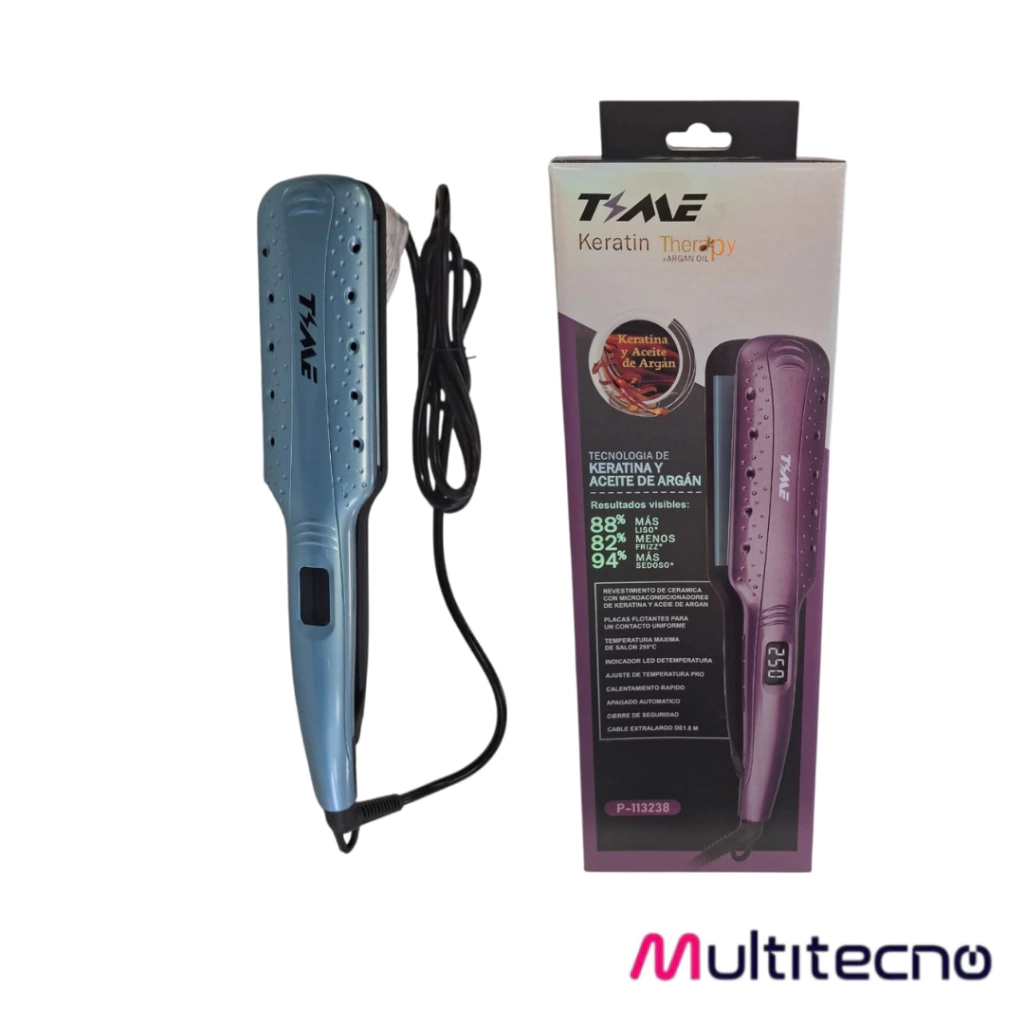 Planchitas para el Pelo * TIME KERATIN THERAPY * Keratina + Aceite de Argan - Profesional - Indicador Led