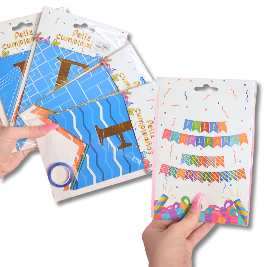 Guirnalda * FELIZ CUMPLEAÑOS CRAZY COLORS * (Banderines Multicolor)