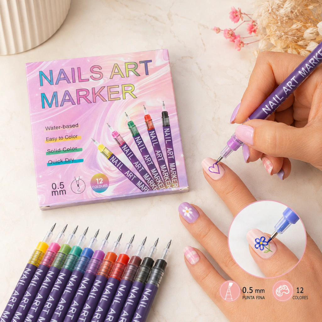 Marcadores Para Arte De Uñas X12 Nails Art Deco 0.5mm