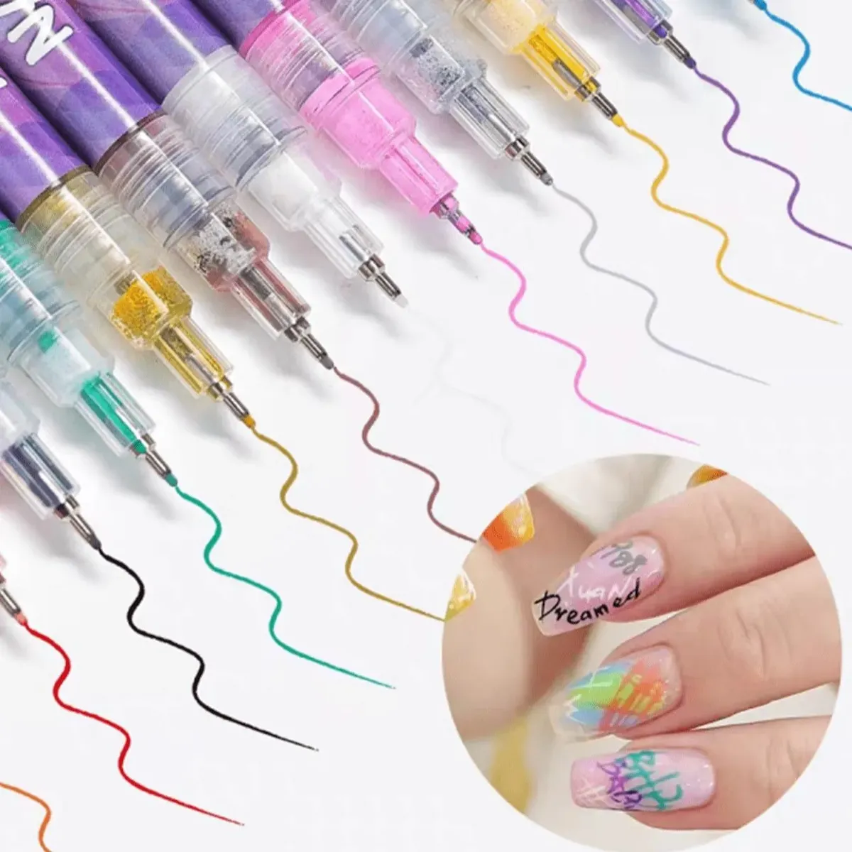 Marcadores Para Arte De Uñas X12 Nails Art Deco 0.5mm