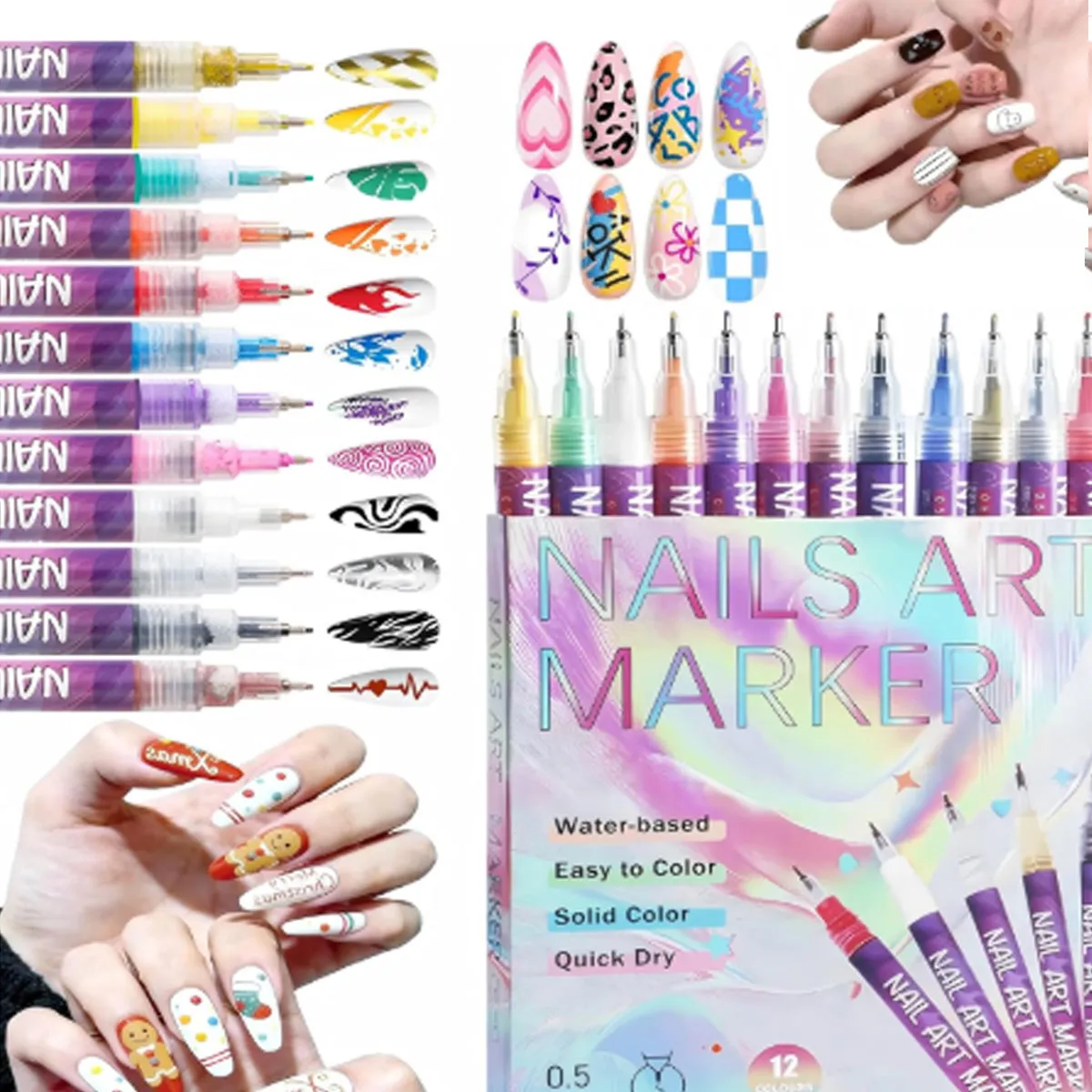 Marcadores Para Arte De Uñas X12 Nails Art Deco 0.5mm